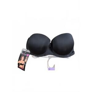 Kiss & Tell Strapless Black Bra, Size 36 D, NEW!